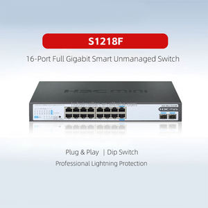 Commutateur Gigabit complet H3C Mini S1218F avec 16 ports électriques 10/100/1000Base-T et 2 ports SFP 1000Base-X, commutateur Ethernet de bureau - Product Image 1