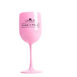 500 ml प्लास्टिक एक्रिलिक गुलाबी रंग का शैंपेन बांसुरी ग्लास के लिए प्रचार