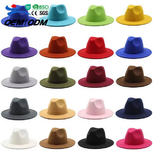 Rongguang Groothandel Casual Multicolor Hoge Kwaliteit Vintage Brede Rand Fedora Hoeden Voor Vrouwen Mannen - Product Image 1
