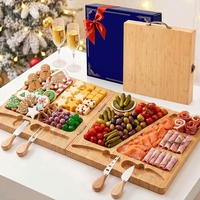 Nouvelle Planche à Charcuterie 2026 – Cadeau pour Femme – Planche à Fromage Pliante en Bambou avec Ensemble de Couteaux – Cadeau Unique pour Épouse ou Mariage