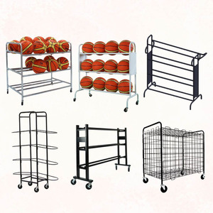 Uso eficiente del espacio en el suelo con estante de Bolas Vertical independiente para almacenamiento de baloncesto - Product Image 2