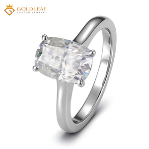 Anillo personalizado de moissanita con corte ovalado de 1-5 quilates, D VVS1, con certificado Goldleaf GRA, en plata de ley 925, para boda y compromiso. - Product Image 1