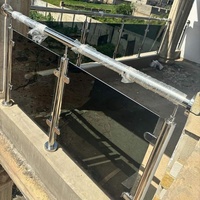 Poteau de balustrade en verre sans cadre en acier inoxydable 316 moderne et personnalisable pour balcon de villa, escalier, terrasse
