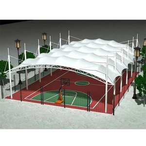 Structure de toit tendue en membrane PVC/PVDF sur mesure de haute qualité pour terrains de padel, de basketball et de football - Product Image 4