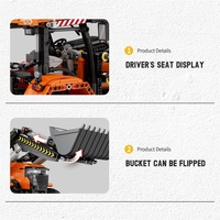 Reobrix 22024 1496PCS Serie Ingeniería RC Tractor de Carga, Bloques de Construcción, Modelo de Juguete Educativo Técnico, Regalo Festivo