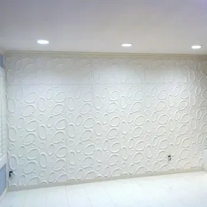 PVC 3D 벽 패널 Interlocked 서클 매트 블랙 커버 32 Sq.ft, 인테리어 천장 및 벽 장식 주거 또는 Comme