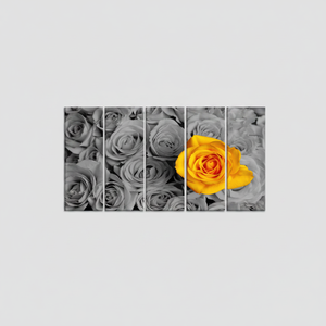 Yellow Rose Printed <b>Canvas</b> Art: Elegant Floral <b>Wall</b> Decor,SET OF 5 <b>CANVAS</b> - Product Image 2
