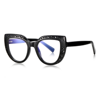 Monture de lunettes optiques Partagas Cat Eye avec charnières à ressort et branches à fixation par broche, style anti-lumière bleue, pour femmes