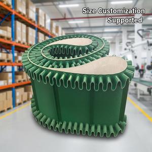 Băng Tải Nghiêng Cấp Thực Phẩm Vách Ngăn Bằng Nhựa PVC Pu Có Phễu Và Đinh - Product Image 2