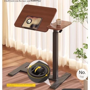 Table de bureau réglable en hauteur hydraulique, réversible et mobile <span class=keywords><strong>Kingpower</strong></span>, avec roulettes, pour ordinateurs (matériau MDF) - Product Image 2