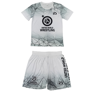 Custom <b>Men's</b> 2-Piece Full Sublimation Print MMA Shorts BJJ Gi Knitted Wrestling <b>Rash</b> <b>Guard</b> T-Shirt Front Martial Arts-Boxing - Product Image 4