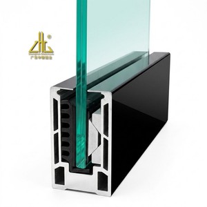 Base de garde-corps en verre en <span class=keywords><strong>aluminium</strong></span> à fixation au sol, système de balustrade en verre sans cadre pour <span class=keywords><strong>balcon</strong></span> et véranda, fournisseur OEM - Product Image 1
