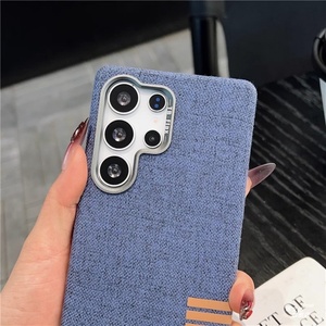 เคสโทรศัพท์ผ้าลินินแม่เหล็กแฟชั่นสำหรับ Samsung S25 S24 S23 Ultra Plus พร้อมกรอบเลนส์โลหะ ป้องกันการกระแทก - Product Image 4