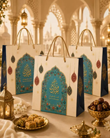 Coffret Cadeau de Luxe Personnalisé pour l'Aïd Moubarak, Coffret Islamique du Ramadan, Écologique, Fermeture Magnétique Étanche, Laminage Mat, Rigide et Portable