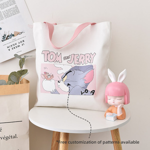 Color Handle Blank Thermal Sublimation Tote Bag Factory Wholesale Custom Size Fashion Cheap Canvas Shopping Bag Printed Withlogo - Product Image 3