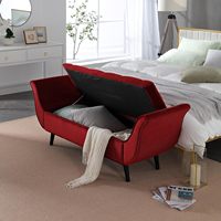 Banc de rangement ottoman en velours de 65 pouces, style ferme vintage, rembourré avec accoudoirs roulés et capitonné, pour chambre, salon, entrée