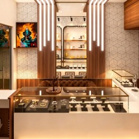 Comptoir de réception en verre sur mesure, vitrine de présentation pour bijouterie, mobilier de showroom de luxe, design de comptoir de bijouterie verrouillable