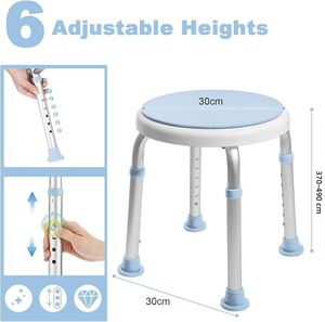 Simplywalk Aluminum Alloy 136KG Bath Shower Chair Round Strong Shower Room People MDR CE Certification Distributor Program - Product Image 3