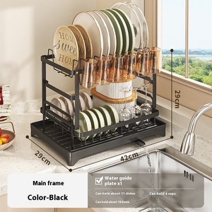 Tazón de secado superior de mesa de cocina transfronteriza, <span class=keywords><strong>estante</strong></span> para <span class=keywords><strong>platos</strong></span> para cuencos, palillos, soporte de almacenamiento para el hogar para utensilios y <span class=keywords><strong>platos</strong></span> - Product Image 3