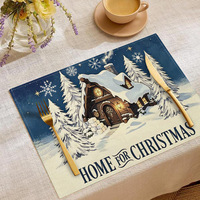 Nouvelle Collection 2026 – Napperon Personnalisable en Lin Anti-Brûlure pour Noël et Nouvel An, Motif Bonhomme de Neige, Décoratif, Résistant à la Chaleur et aux Taches