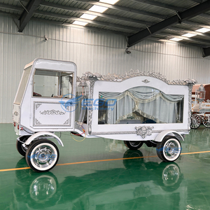 Carroza Fúnebre Eléctrica de Cabina Cerrada Estilo Europeo, Carroza Fúnebre Blanca con Caballos - Product Image 1
