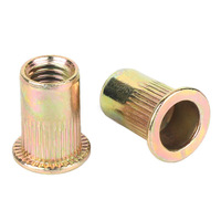 500Pcs Set Rivet Nut Kuning Berlapis Seng, Insert Mur Berulir, Set Rivnut Aneka Ukuran untuk Plat Logam M3 M4 M5 M6 M8 M10