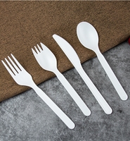 Offre Spéciale : Ensemble de Couverts Jetables Biodégradables en Amidon de Maïs (Couteau, Fourchette, Cuillère) – Compostables