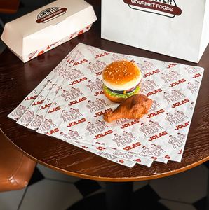 Custom Printed Waterproof <b>Greaseproof</b> Food Grade Wrapping <b>Paper</b> Eco-Friendly Biodegradable for Sandwich Burger Burrito Packaging - Product Image 4