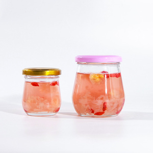 Frascos de almacenamiento de alimentos de vidrio redondos vacíos de 100ml y 250ml, tarros de miel de vidrio para mermelada, especias, Nido de Pájaro con tapa hermética de hojalata - Product Image 1