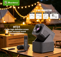 Mini projecteur portable HT31 Pico 720P LCD Android 13 120 Lumens avec prise en charge 4K pour la maison, la chambre, le dortoir, le cinéma étudiant
