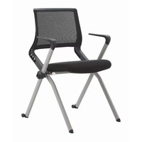Chaise de bureau ergonomique empilable en maille aérée pour l'école, les conférences et la formation, avec dossier en plastique et dossier pliable, chaises contractuelles pliantes