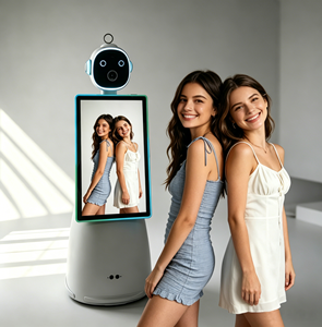 Cabina de Fotos Robot Roamer con Pantalla Táctil de 32 Pulgadas, Cabina de Fotos Robótica con Cámara DSLR y Compatibilidad con Impresora para Bodas y Fiestas - Product Image 1