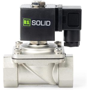 EE. UU. Válvula Solenoide de Acero Inoxidable Sólido de 1 Pulgada, 12V CC, Normalmente Cerrada, con Sello de Viton, Tipo Caja de Conexiones - Product Image 1