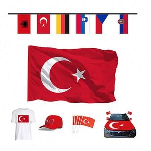 Banderas Nacionales de Turquía para Exteriores, 3x5 pies, Poliéster, Tamaño Personalizable, Color Personalizado, Forma Personalizada, Bandera de Turquía con Logotipo Personalizado - Product Image 2