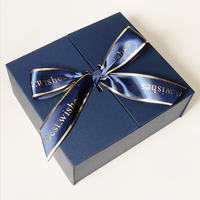 Caja de regalo plegable de doble puerta personalizable Diseño de cinta de lujo Carpetas de papel Premium para almacenamiento de joyas Presentación de regalos