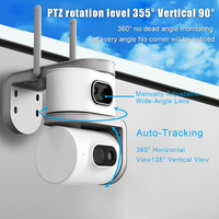 Premium Dual Lens 4G WiFi Camera 4MP HD IP67 Waterdichte Buitenbeveiligingscamera Nachtzicht AI Mensendetectie Volledige Kleur Nachtzicht