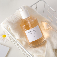Bouteille en verre dépoli de 350ml Symboles de couleur ambre foncé Savon Lotion Pompe Shampooing Conditionneur Sérigraphie Carton Emballage OEM