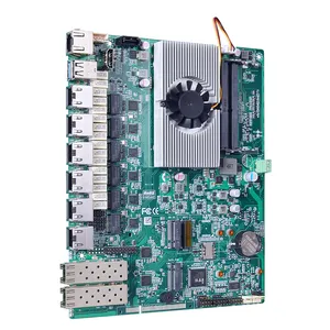 Piesia 1u 서버 인텔 엘하트 호수 J6412 마더 보드 라우터 PC 2*1G SFP 6 * LAN PCBA 2 * CF 카드가있는 DDR4 방화벽 마더 보드