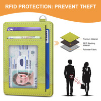 Dompet Kartu Kulit Imitasi Anti RFID Model Slim Pendek dengan Penutup Terbuka dan Lapisan Nilon untuk Pria Wanita