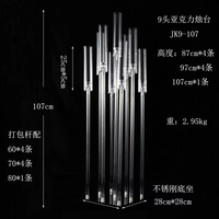 Candélabre en acrylique transparent à 10 bras de haute qualité pour mariage, fête et décoration de Noël – Centre de table