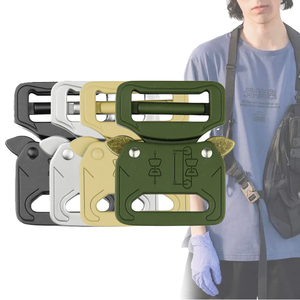 Heavy Duty Tactical Classic Dual Adjustable Zinc Alloy Metal Buckle Center Release <b>Strap</b> <b>Bag</b> Clip <b>Replacement</b> - Product Image 1