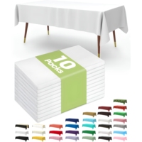 Nappes de table rectangulaires infroissables et lavables, décorées de nappes blanches, pour buffets et camping