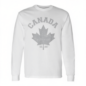 เสื้อยืดแขนยาวแคนาดา เมเปิล ลีฟ ดีไซน์วินเทจ ตั้งแต่ปี 1867 - Product Image 2