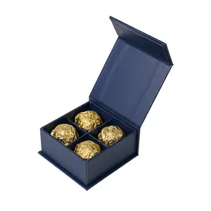 Custom Luxury Magnetic 4 Piece Chocolate Packing Box With Dividers Gift Box For Chocolate Packaging