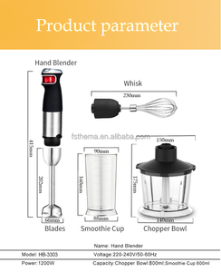 Thema Ckd Skd Big Power 1200W Stille Dc Koperen Motor 6 Speed Instelbare Keukenmachine Immersie Handstok Mixer Chopper Blender - Product Image 4