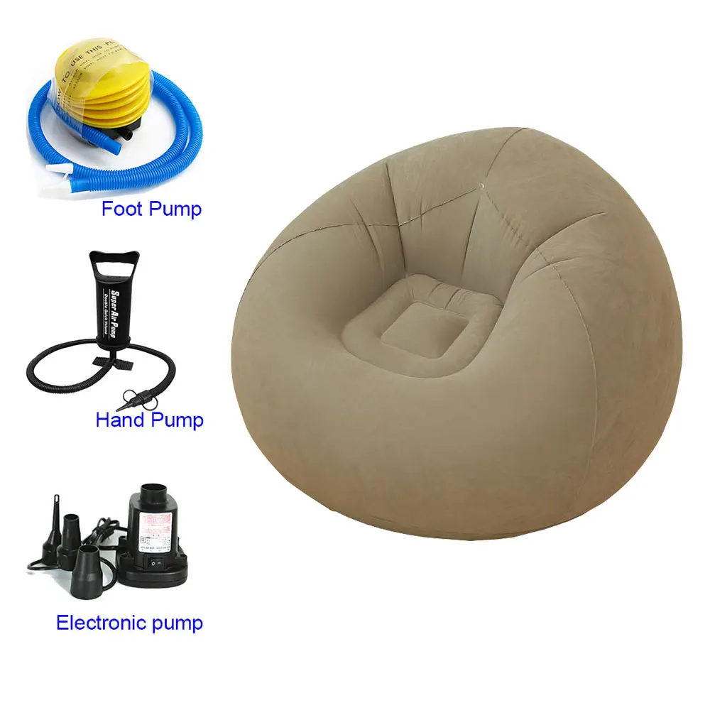 Espreguiçadeira de acampamento em forma de bola de bolha para sala de estar, sofá-cama dobrável em PVC, saco de feijão inflável para assento único