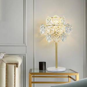 <span class=keywords><strong>Lampe</strong></span> de table en cristal avec base en marbre de luxe PM, tige en cuivre, design nordique moderne, flocon de neige en verre, <span class=keywords><strong>lampe</strong></span> de chevet pour chambre à coucher, <span class=keywords><strong>lampe</strong></span> de lecture - Product Image 2