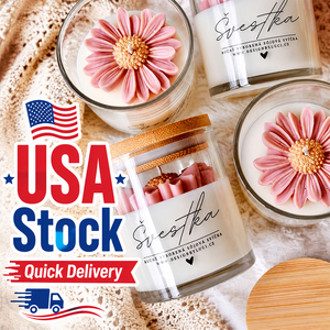 Vela Aromática Ecológica AIKUN de Cera de Soya en Vaso de Vidrio con Diseño Floral, Stock Local en EE. UU., Vela de Regalo para Aromaterapia - Product Image 2