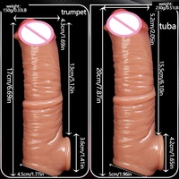 Condón de silicona con textura de cuero para pene, dispositivo de masturbación portátil para hombres, funda de silicona para dildo LM-D805
