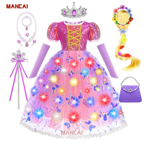 Vestido de lujo de <span class=keywords><strong>Rapunzel</strong></span>, disfraz de princesa para niñas, Fiesta infantil, película de TV enredada, Cosplay, carnaval, disfraces de Halloween - Product Image 3